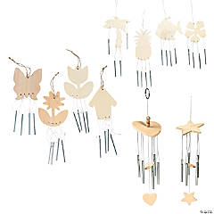 DIY Unfinished Wood Wind Chimes Assortment - Makes 36