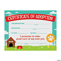 Dog Party Adoption Certificates