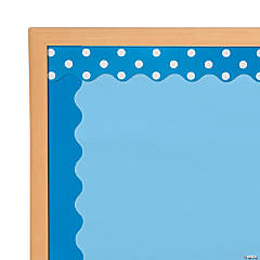 Double-Sided Solid & Polka Dot Bulletin Board Borders - Blue - 12 Pc.