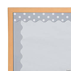 Double-Sided Solid & Polka Dot Bulletin Board Borders - Grey - 12 Pc.