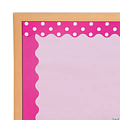 Double-Sided Solid & Polka Dot Bulletin Board Borders - Hot Pink - 12 Pc.