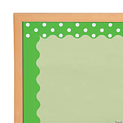 Double-Sided Solid & Polka Dot Bulletin Board Borders - Lime Green - 12 Pc.