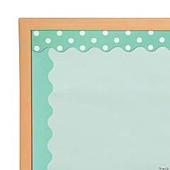 Double-Sided Solid & Polka Dot Bulletin Board Borders - Mint Green - 12 Pc.