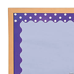 Double-Sided Solid & Polka Dot Bulletin Board Borders - Purple - 12 Pc.