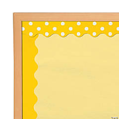 Double-Sided Solid & Polka Dot Bulletin Board Borders - Yellow - 12 Pc.