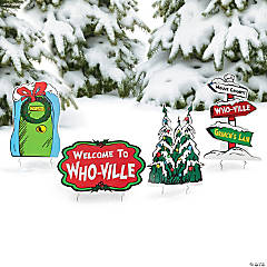 Dr. Seuss™ The Grinch Who-Ville Christmas Yard Sign Set - 4 Pc.