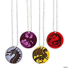 Dragon Dog Tag Necklaces - 12 Pc.