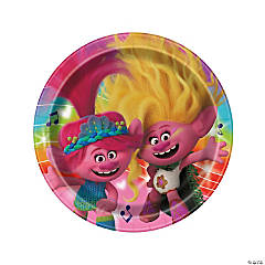 9 Trolls Square Paper Party Plate, 8ct