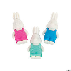 Easter Bunny Erasers - 12 Pc.