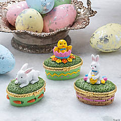 Easter Hinged Box Tabletop Decorations - 3 Pc.