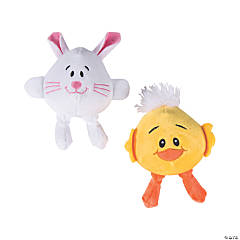 Easter Round Stuffed Bunnies & Chicks - 12 Pc.
