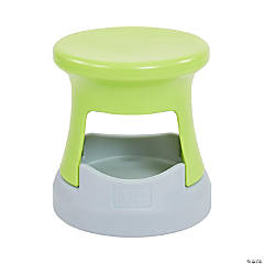 ECR4Kids Storage Wobble Stool, 15in Seat Height, Active Seating, Lime Green/Light Grey