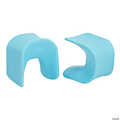 ECR4Kids Wave Seat, 14in - 15.1in Seat Height, Perch Stool, Cyan, 2-Pack
