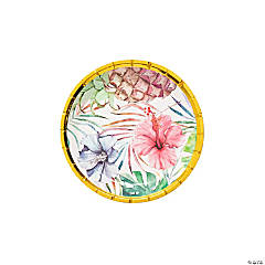 Elevated Luau Pineapple & Floral Paper Dessert Plates - 8 Ct.