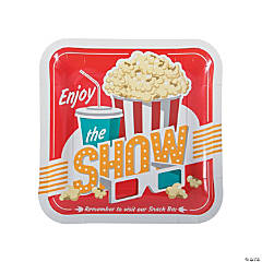 Enjoy the Show Movie Party Square Paper Dinner Plates - 8 Ct.