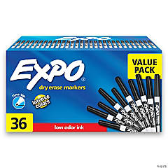 Keebor Basic Fine Tip Dry Erase Markers, Black, Low-Odor Whiteboard  Markers, 72 Cout