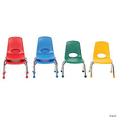 Factory Direct Partners 10 in Stack Chair with Ball Glides, 6-Piece
