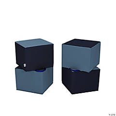 Factory Direct Partners Softscape Carry Me Cube Cushions, 4-Pack - Navy/Powder Blue