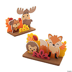 Fall Animal Scene Foam Stand-Up Craft Kit - Makes 12