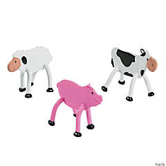 Farm Animal 3D Bendables - 24 Pc.