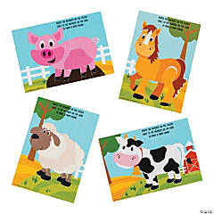 Farm Animals Sticker by Number Cards