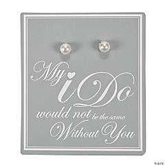 Faux Pearl Bridesmaid Earrings with Card Set
