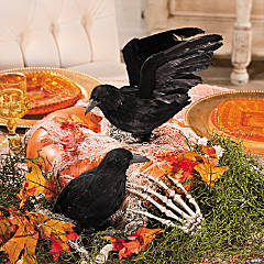 Feathered Crows Halloween Decorations