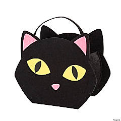 Felt Black Cat Trick-or-Treat Bucket