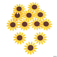 Felt Sunflower Embellishments - 12 Pc.