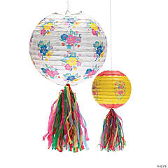 Fiesta Floral Bright Hanging Paper Lanterns - 2 Pc.