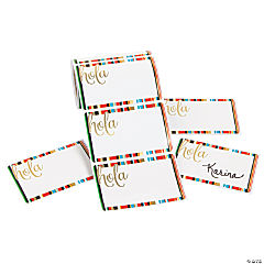 Fiesta Hola Sarape Print Name Tags