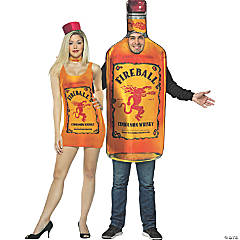 Fireball Tank Dress & Bottle Couples Costume