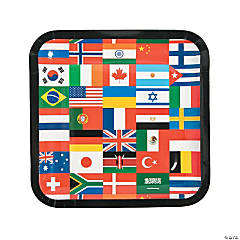 Flags of All Nations International Party Square Paper Dinner Plates - 8 Ct.