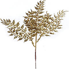 Floral Home Gold 10 Glitter Leaf Spray Christmas Tree Pick 24pcs