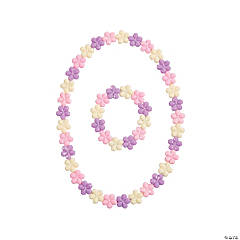 Flower Beaded Necklace & Bracelet Sets