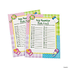 From A to Z Baby Shower Game - 24 Pc.