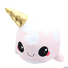 Glitter Galaxy 12-Inch Ice Cream Cone Horn Pink Narwhal Collectible Plush