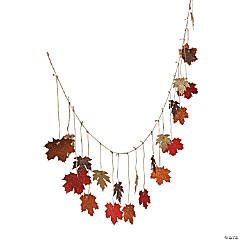 Glittered Maple Leaves Garland