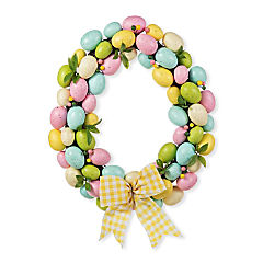 Glitzhome 18"D Easter Egg Shaped Eggs Wreath