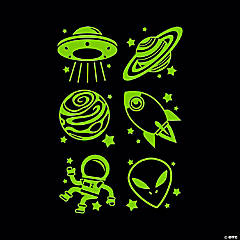 Glow-in-the-Dark Space Temporary Tattoos