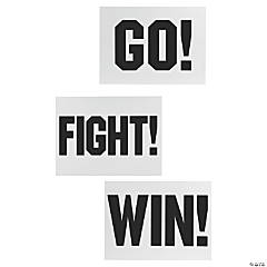 Go Fight Win Cheer Signs - 3 Pc.