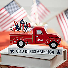God Bless America Truck Tabletop Decoration