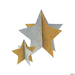 Gold & Silver Star Centerpieces - 2 Pc.