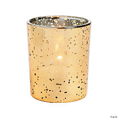 Gold-Flecked Mercury Glass Votive Candle Holders - 12 Pc.