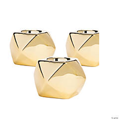 Gold Geometric Tea Light Candle Holders - 3 Pc.