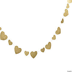 Gold Glitter Heart Garland