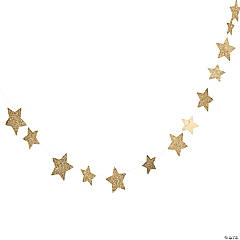 Gold Glitter Star Garland