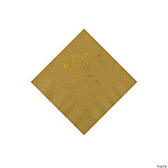 Gold Happy New Year Personalized Napkins with Gold Foil - Beverage