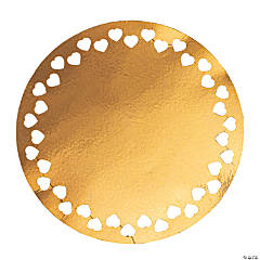 Gold Laser-Cut Charger Placemats with Hearts - 24 Pc.