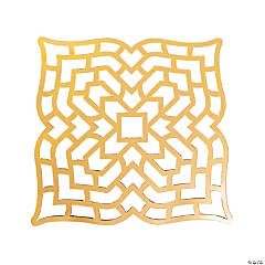 Gold Laser-Cut Geometric Pattern Charger Placemats - 24 Pc.
